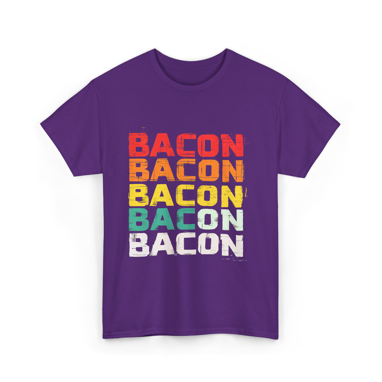 Bacon Bacon Bacon Food Lover T-Shirt - Purple