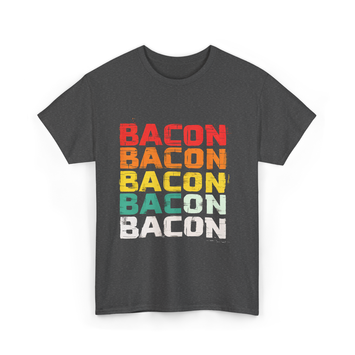 Bacon Bacon Bacon Food Lover T-Shirt - Dark Heather