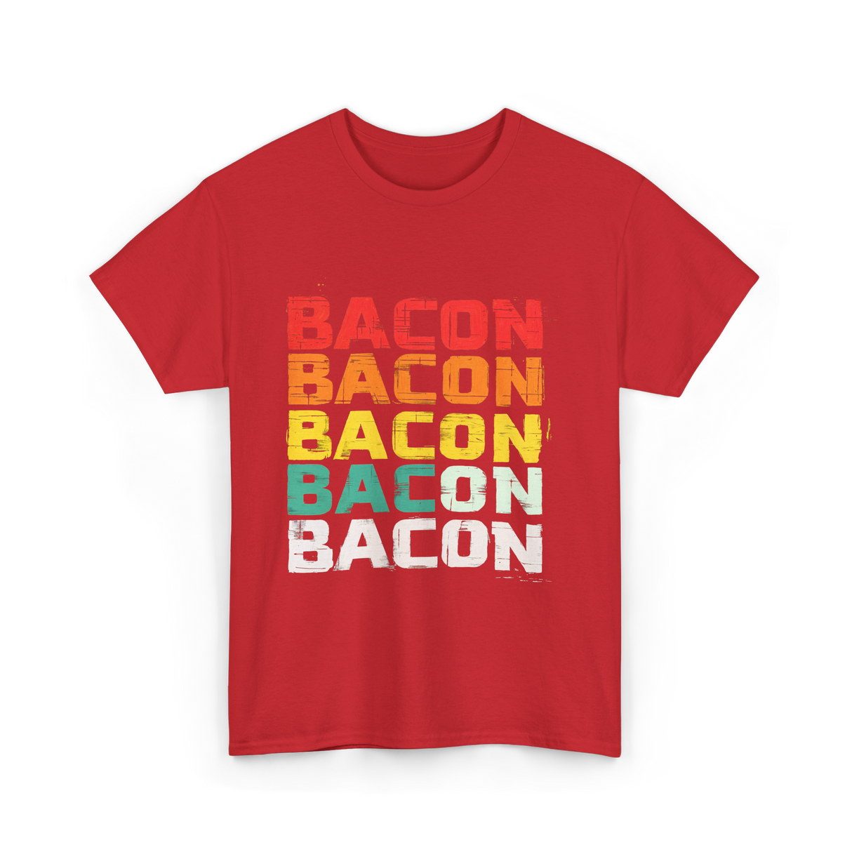 Bacon Bacon Bacon Food Lover T-Shirt - Red