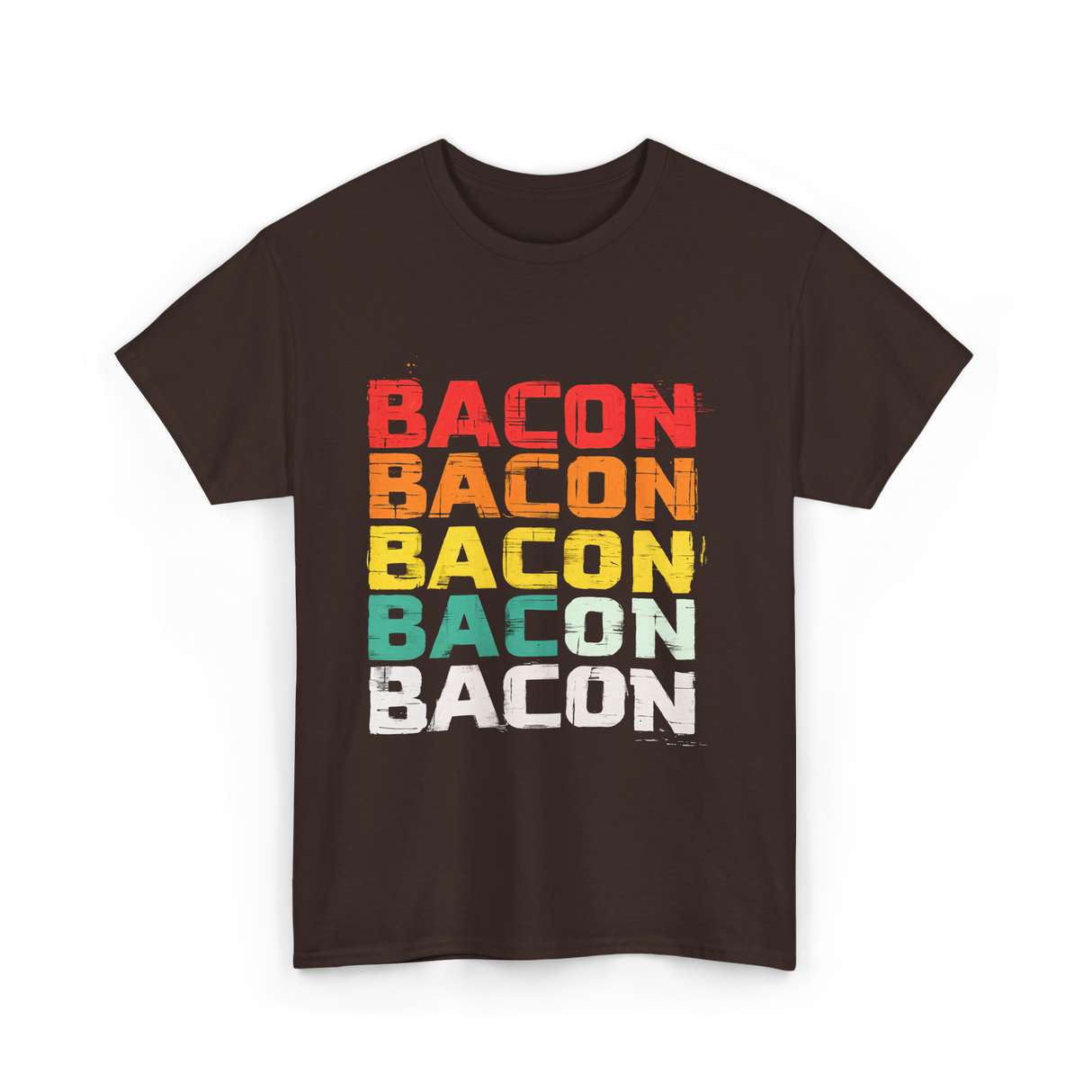 Bacon Bacon Bacon Food Lover T-Shirt - Dark Chocolate