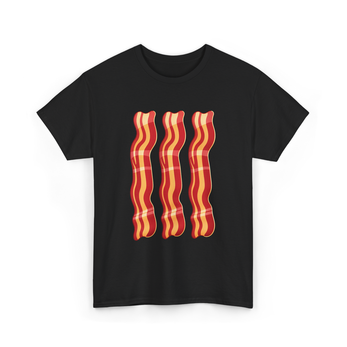 Bacon Strips Food Lover T-Shirt - Black