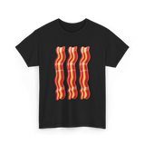 Bacon Strips Food Lover T-Shirt - Black