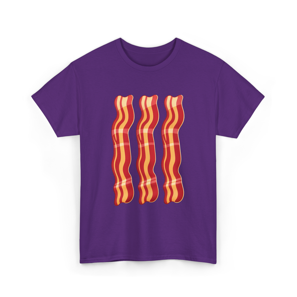 Bacon Strips Food Lover T-Shirt - Purple