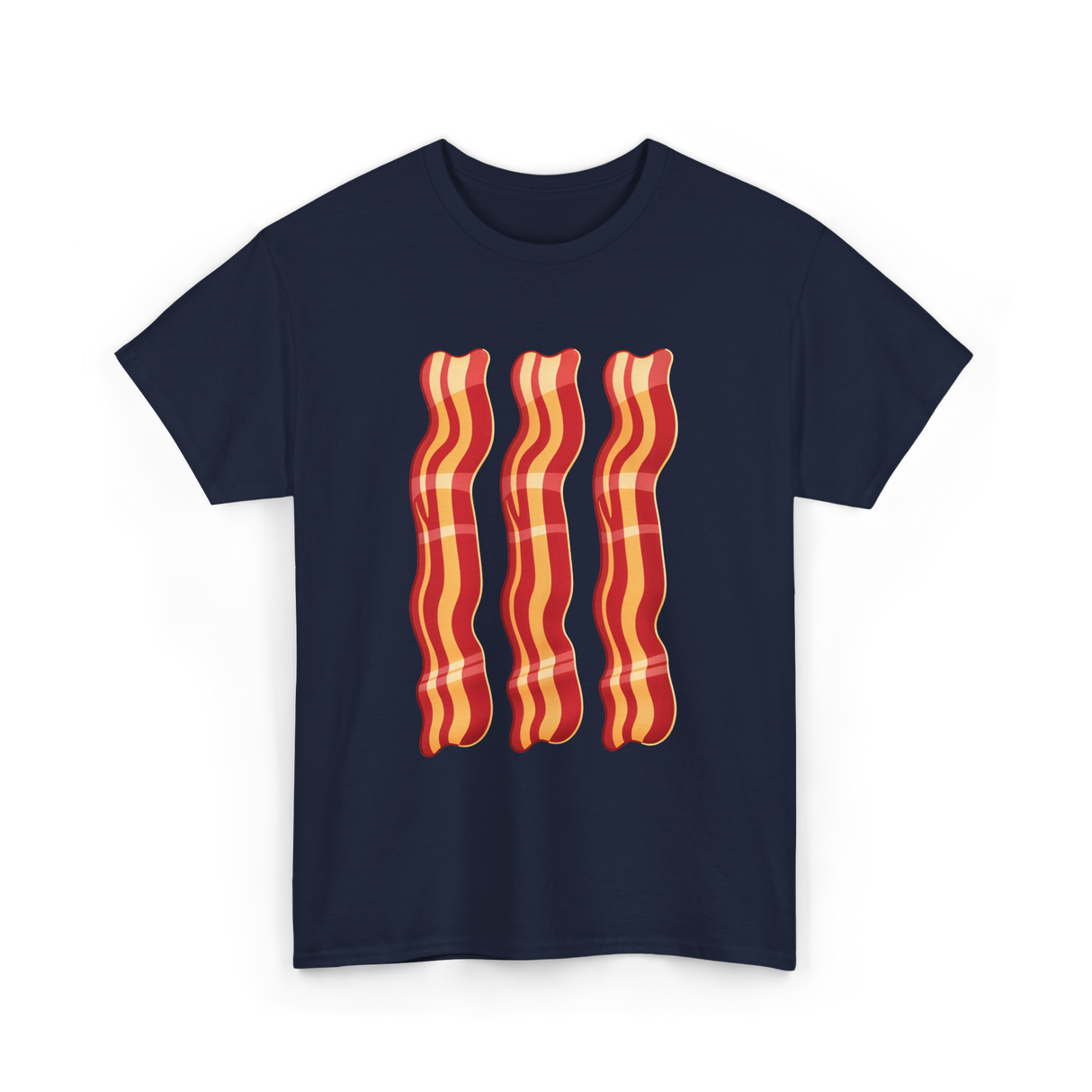 Bacon Strips Food Lover T-Shirt - Navy