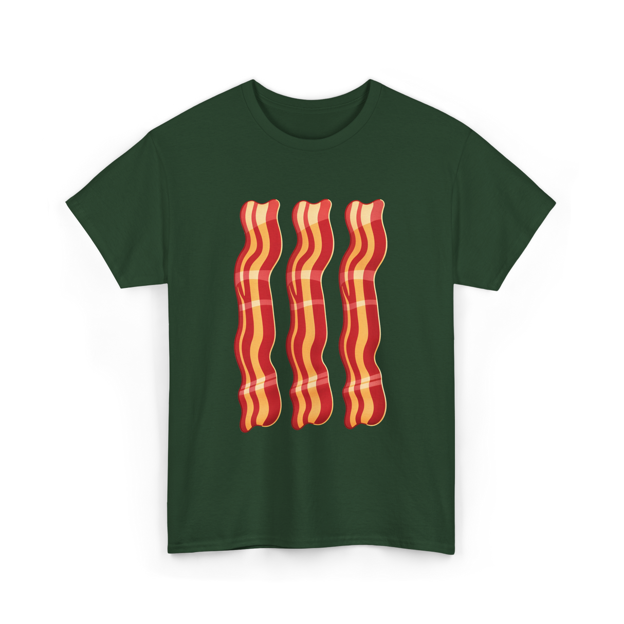 Bacon Strips Food Lover T-Shirt - Forest Green