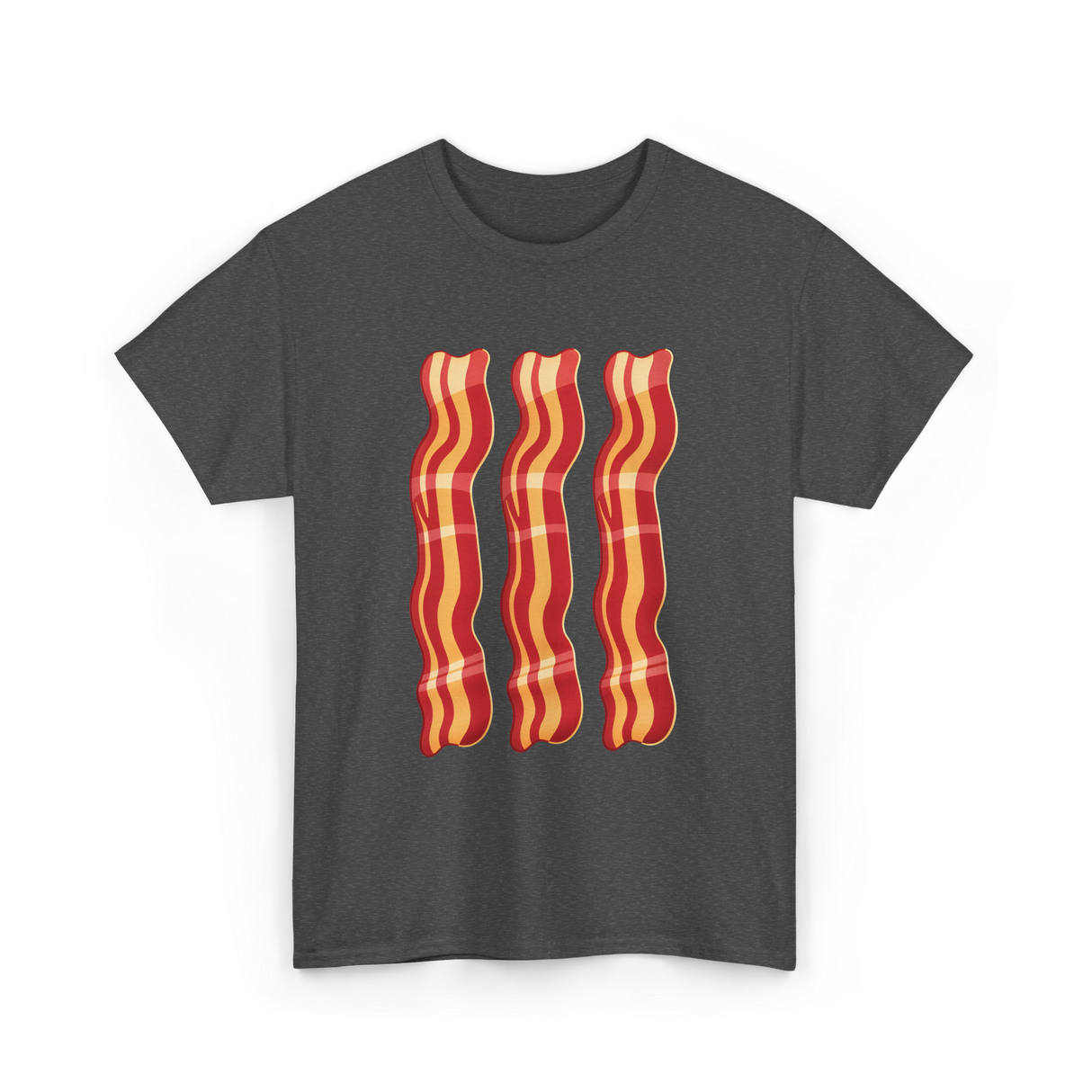 Bacon Strips Food Lover T-Shirt - Dark Heather