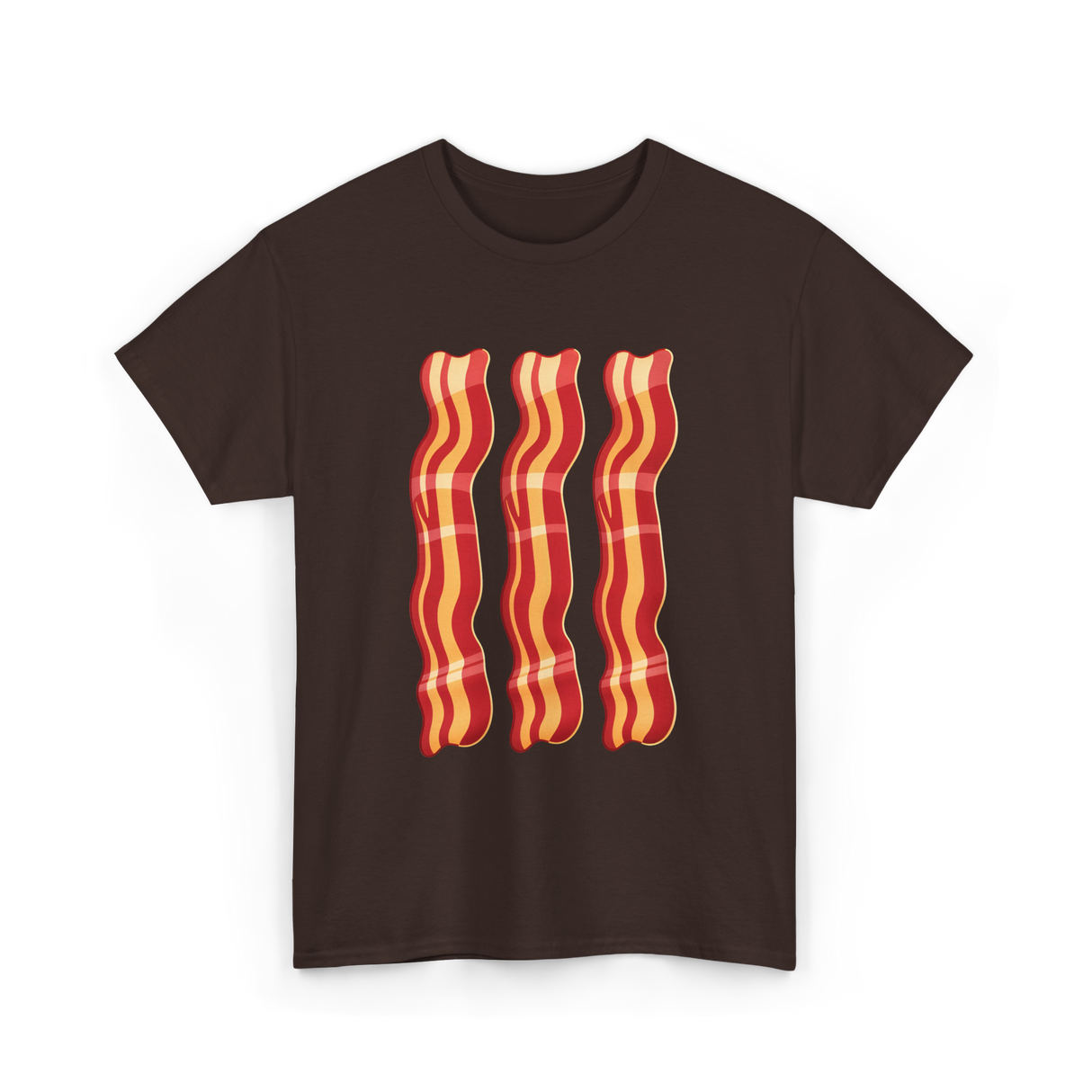 Bacon Strips Food Lover T-Shirt - Dark Chocolate