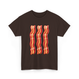 Bacon Strips Food Lover T-Shirt - Dark Chocolate