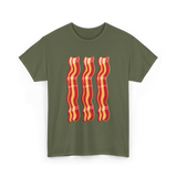 Bacon Strips Food Lover T-Shirt - Military Green