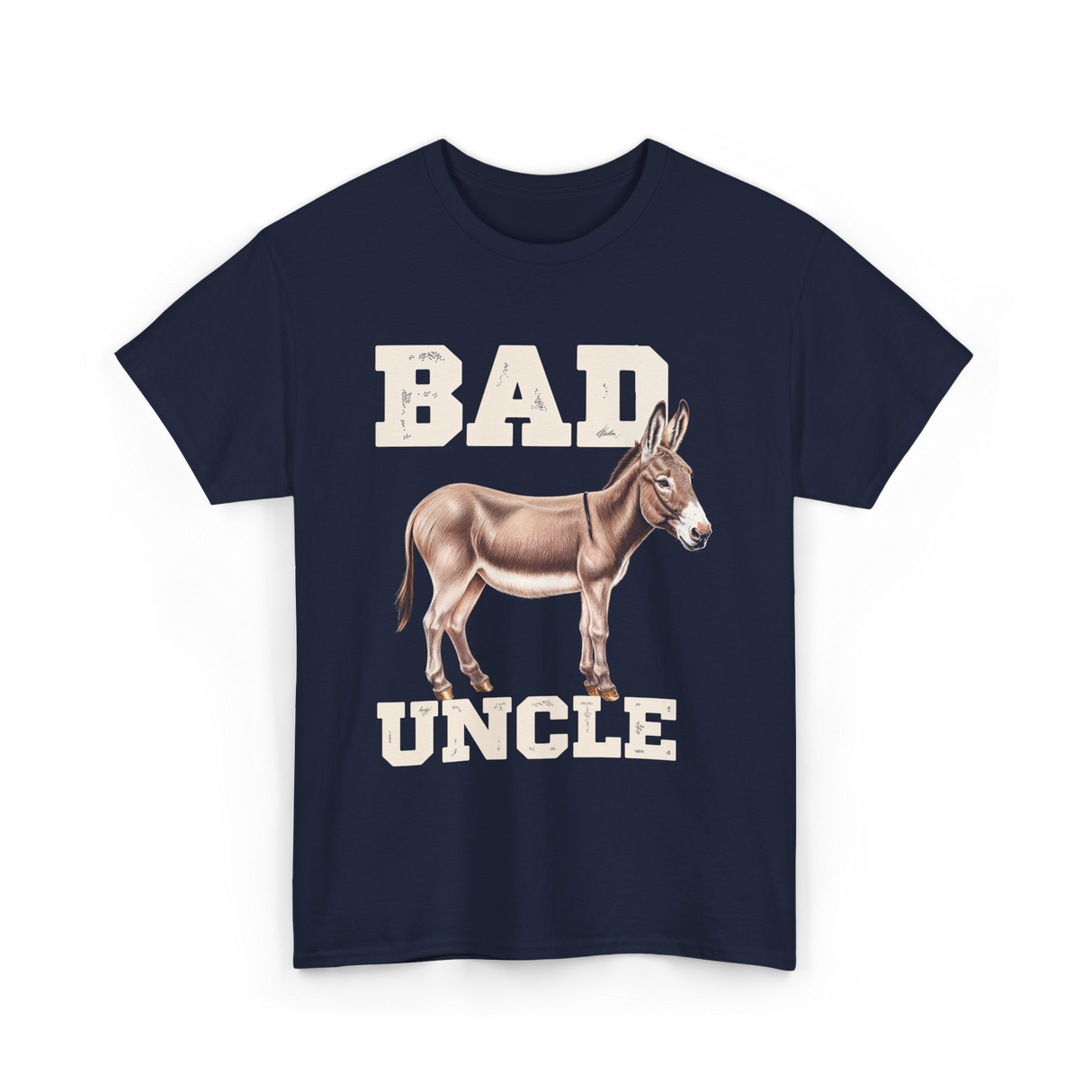 Bad Uncle Donkey Humor T-Shirt - Navy