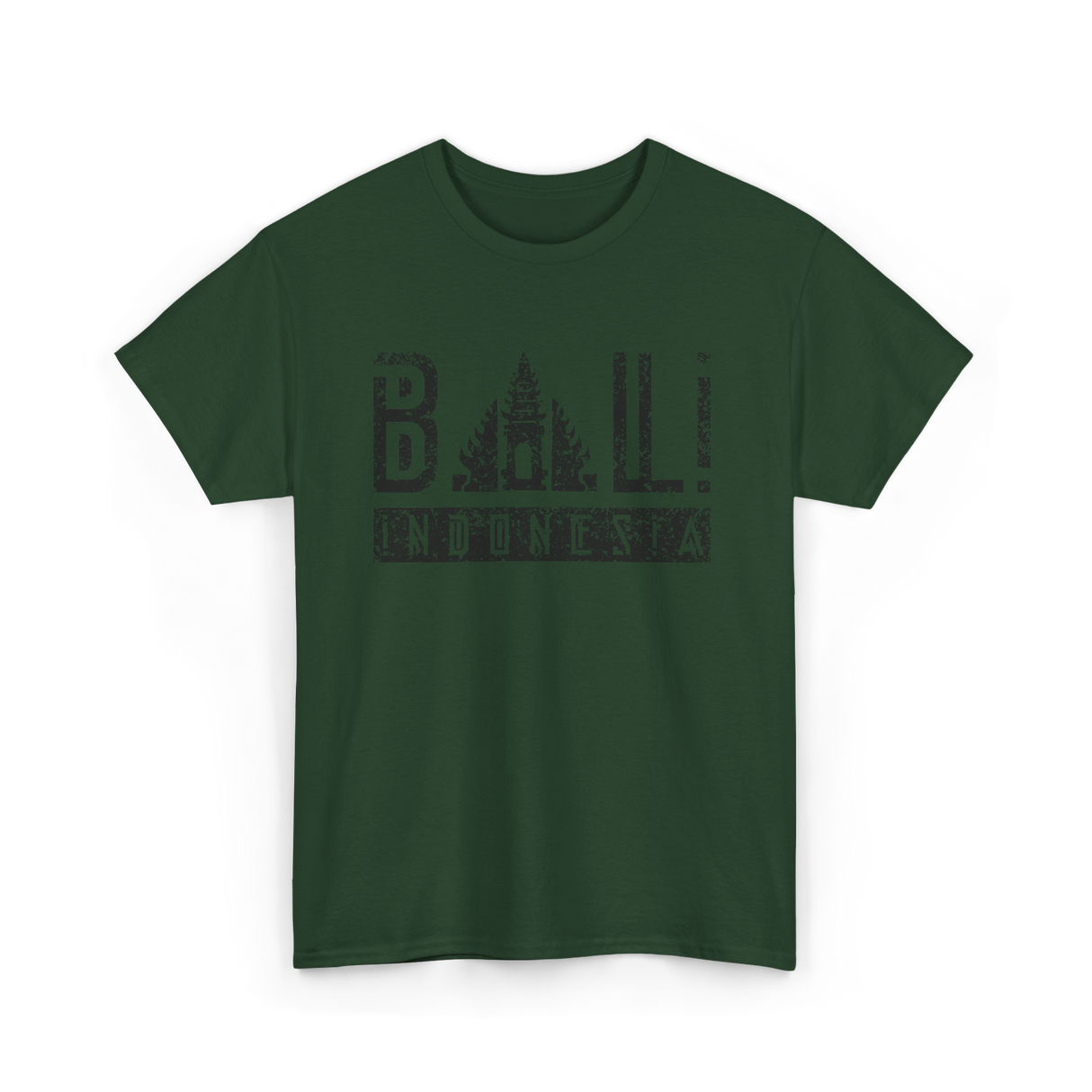 Bali Indonesia Summer Waves Vacation T-Shirt - Forest Green