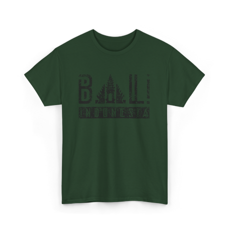 Bali Indonesia Summer Waves Vacation T-Shirt - Forest Green