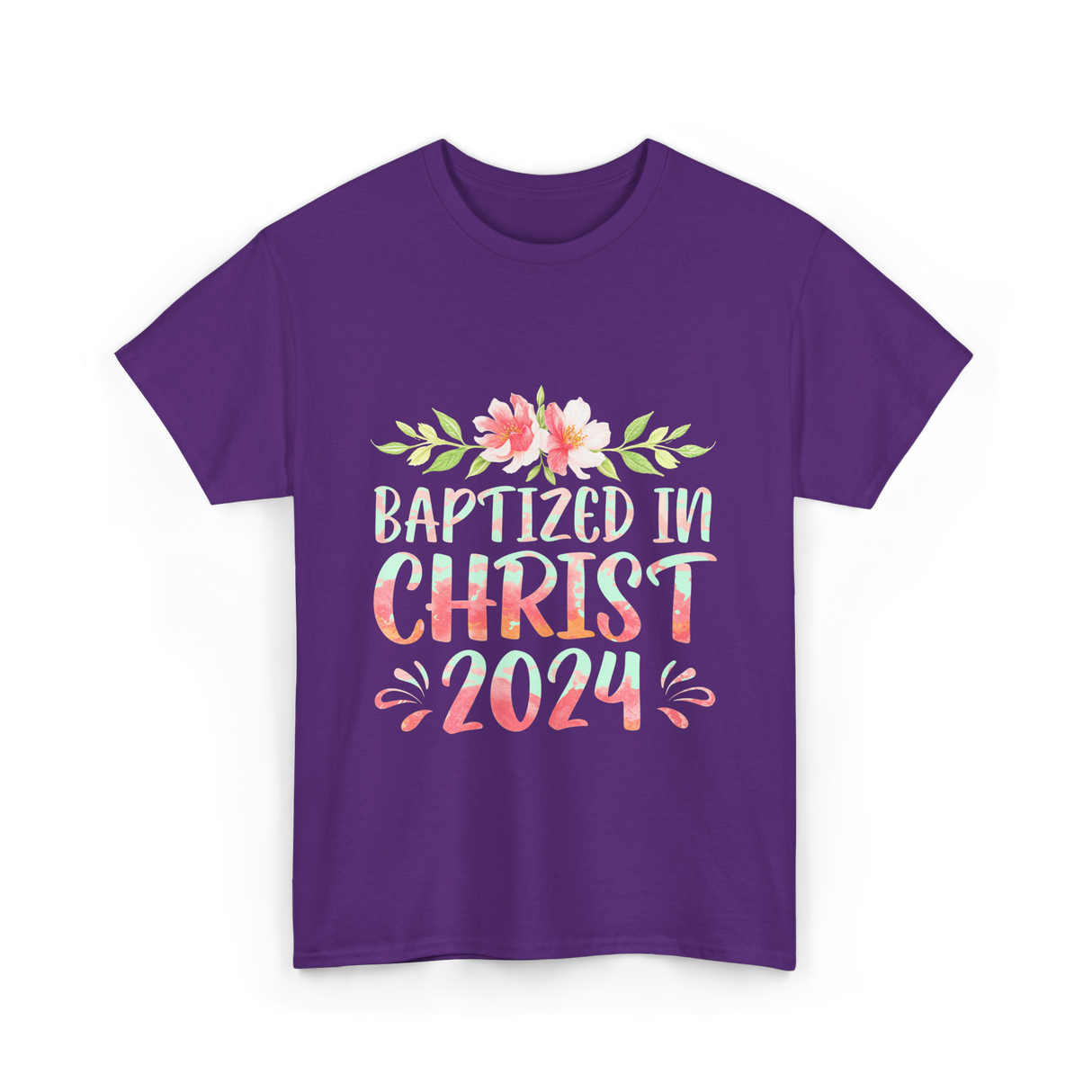 Baptized In Christ 2024 Faith T-Shirt - Purple