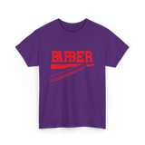 Barber Barbering Shaving Razor T-Shirt - Purple