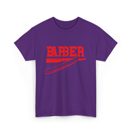 Barber Barbering Shaving Razor T-Shirt - Purple