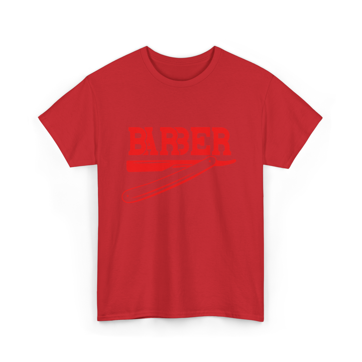 Barber Barbering Shaving Razor T-Shirt - Red