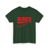 Barber Barbering Shaving Razor T-Shirt - Forest Green