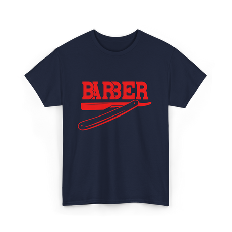 Barber Barbering Shaving Razor T-Shirt - Navy