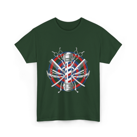 Barber Tools Barbershop Barbering T-Shirt - Forest Green