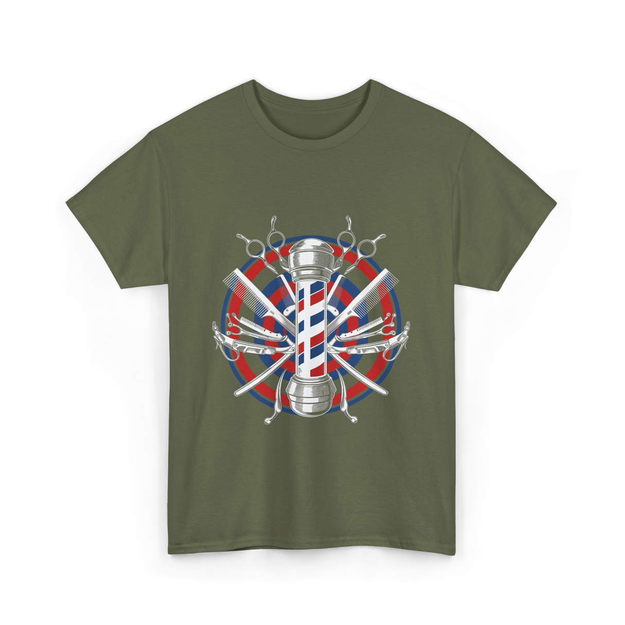 Barber Tools Barbershop Barbering T-Shirt - Military Green