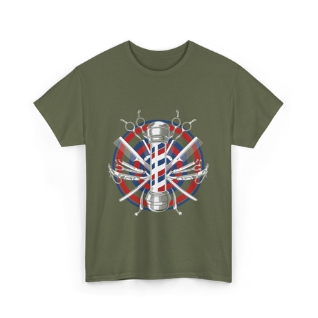 Barber Tools Barbershop Barbering T-Shirt - Military Green