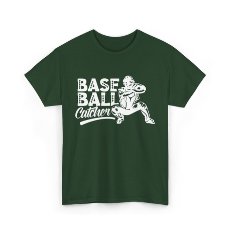 Baseball Catcher Sports Player T-Shirt - Forest Green