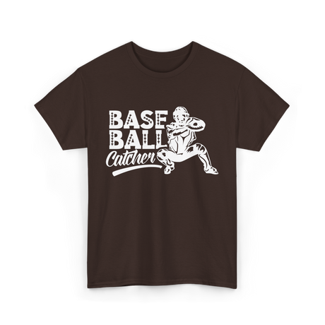 Baseball Catcher Sports Player T-Shirt - Dark Chocolate