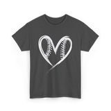 Baseball Heart Sports Fan T-Shirt - Dark Heather