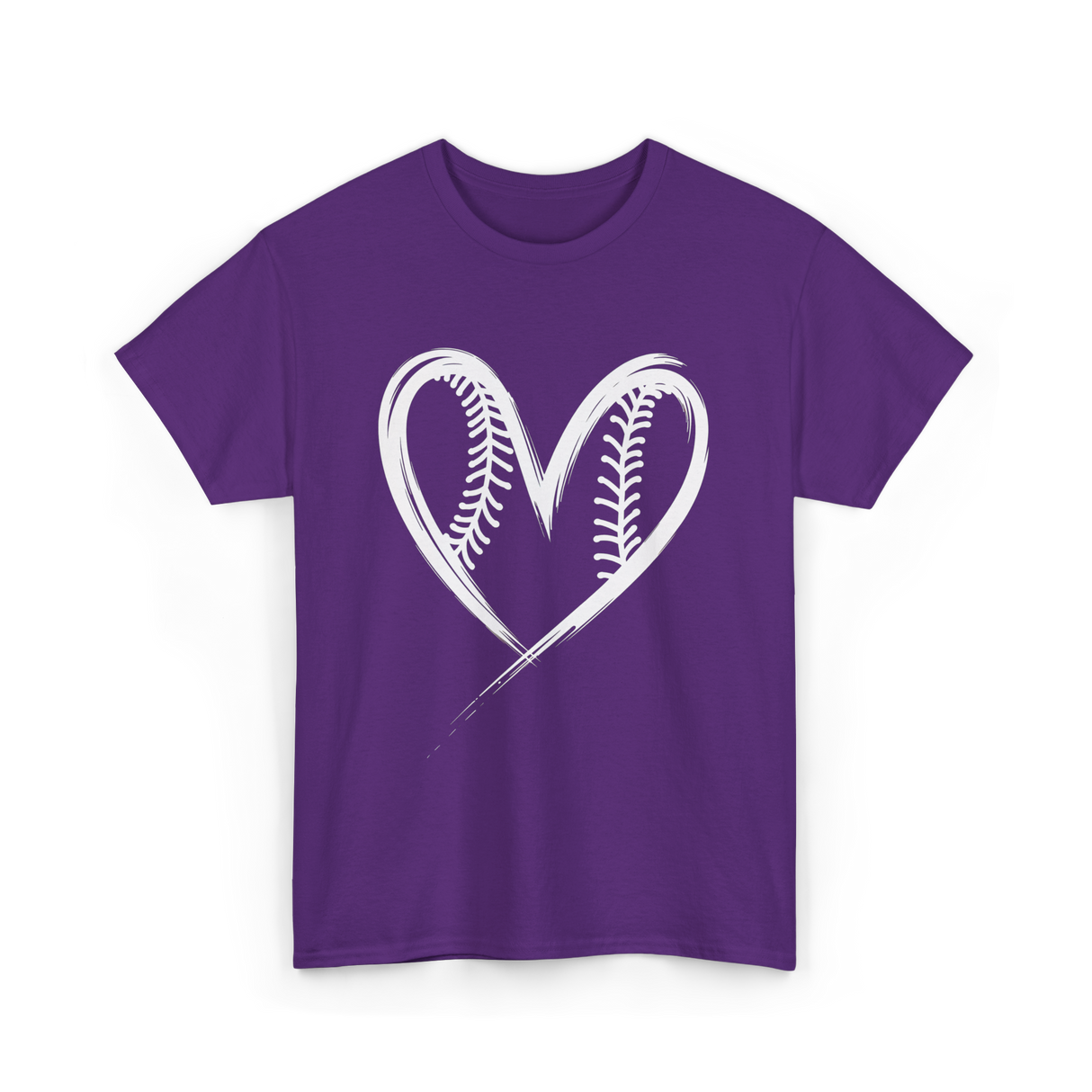 Baseball Heart Sports Fan T-Shirt - Purple