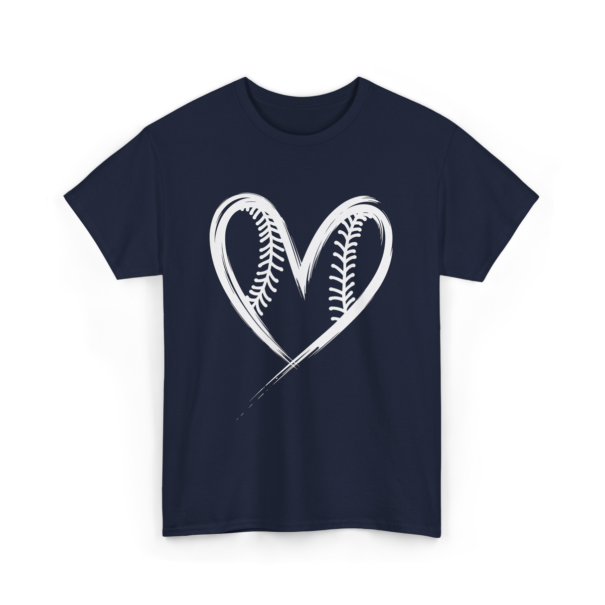 Baseball Heart Sports Fan T-Shirt - Navy