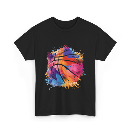 Basketball Art Youth Players Sport T-Shirt - Black