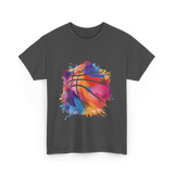 Basketball Art Youth Players Sport T-Shirt - Dark Heather