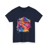 Basketball Art Youth Players Sport T-Shirt - Navy