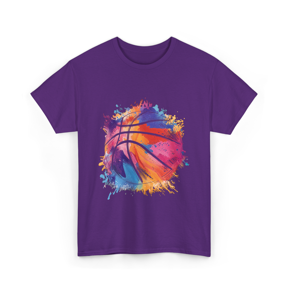 Basketball Art Youth Players Sport T-Shirt - Purple