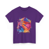 Basketball Art Youth Players Sport T-Shirt - Purple