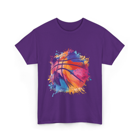 Basketball Art Youth Players Sport T-Shirt - Purple