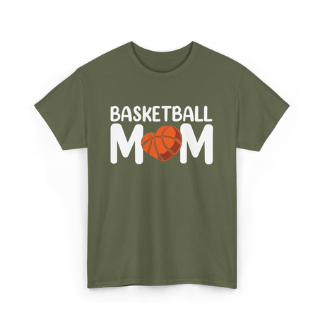 Basketball Mom Basketball T-Shirt - Military Green