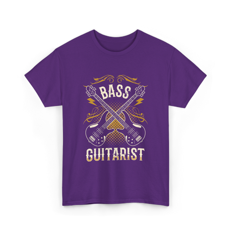 Bass Guitarist Musician Music Band T-Shirt - Purple