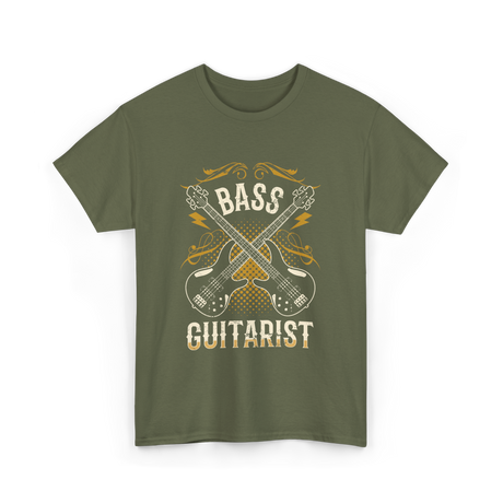 Bass Guitarist Musician Music Band T-Shirt - Military Green