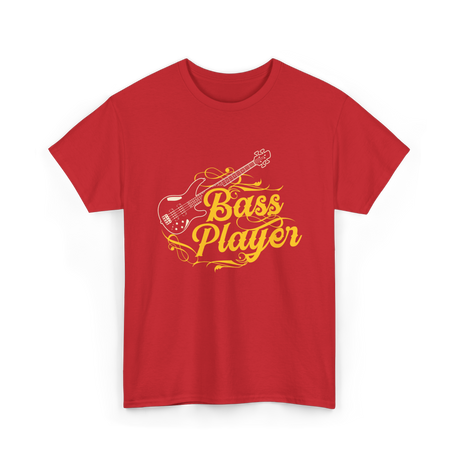 Bass Player Musician Guitar T-Shirt - Red