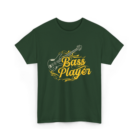 Bass Player Musician Guitar T-Shirt - Forest Green