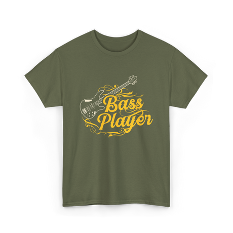 Bass Player Musician Guitar T-Shirt - Military Green