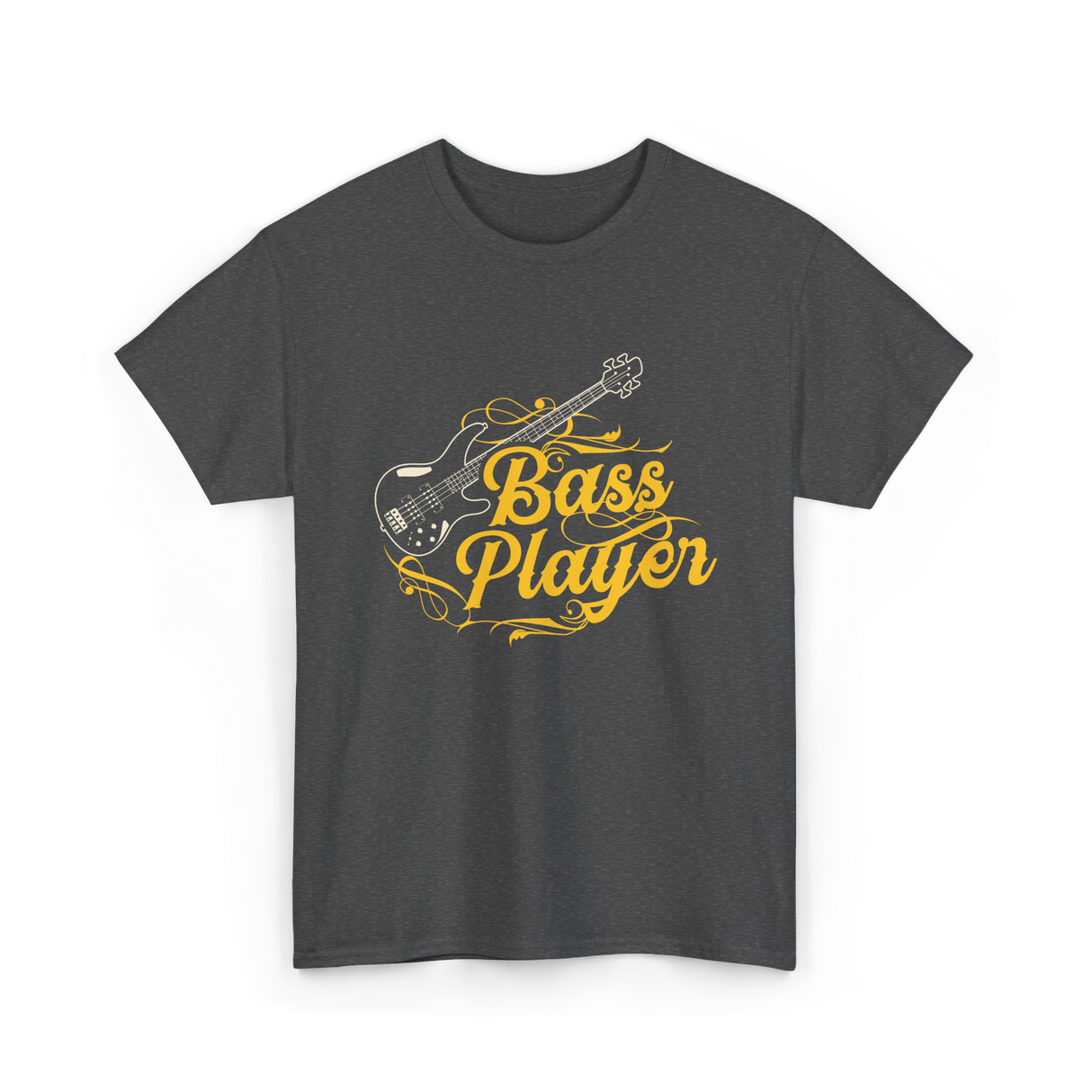 Bass Player Musician Guitar T-Shirt - Dark Heather