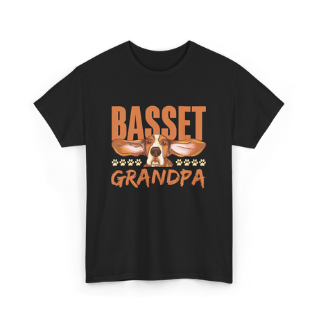 Basset Grandpa Basset Hound T-Shirt - Black