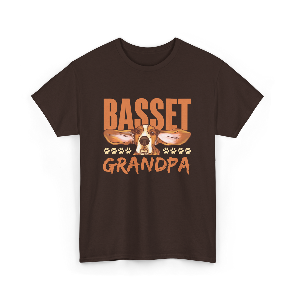 Basset Grandpa Basset Hound T-Shirt - Dark Chocolate