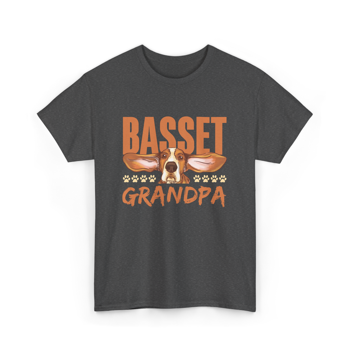 Basset Grandpa Basset Hound T-Shirt - Dark Heather