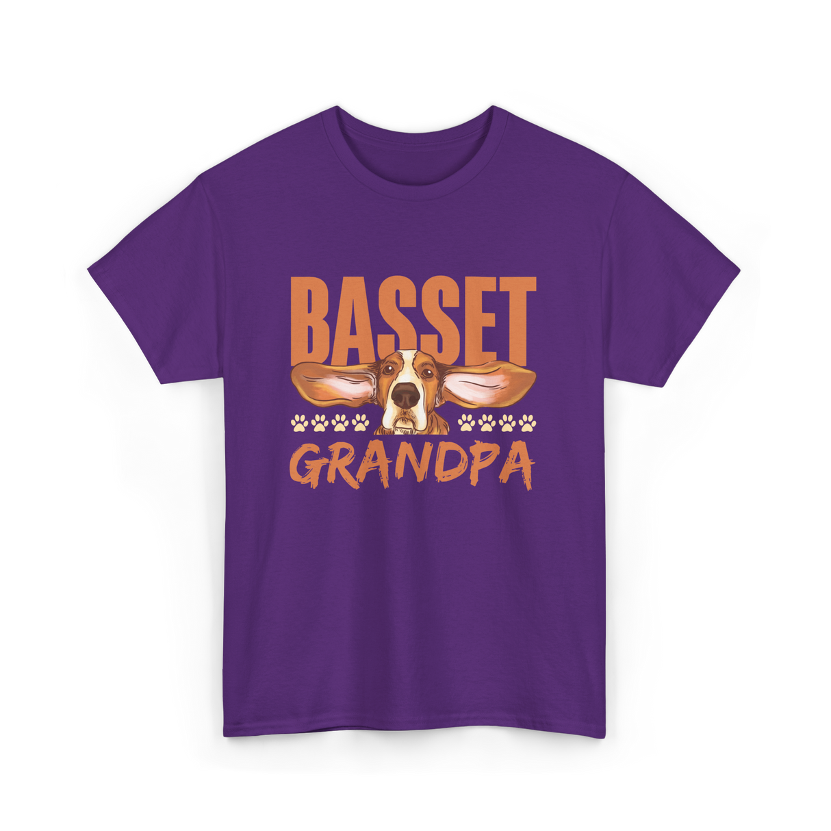 Basset Grandpa Basset Hound T-Shirt - Purple