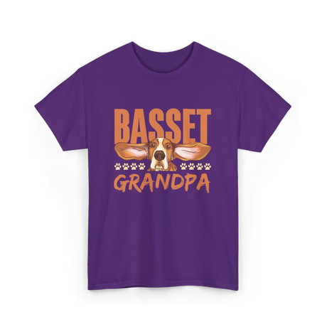 Basset Grandpa Basset Hound T-Shirt - Purple