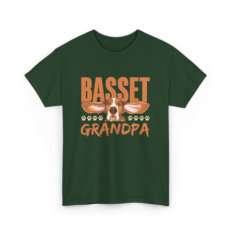 Basset Grandpa Basset Hound T-Shirt - Forest Green