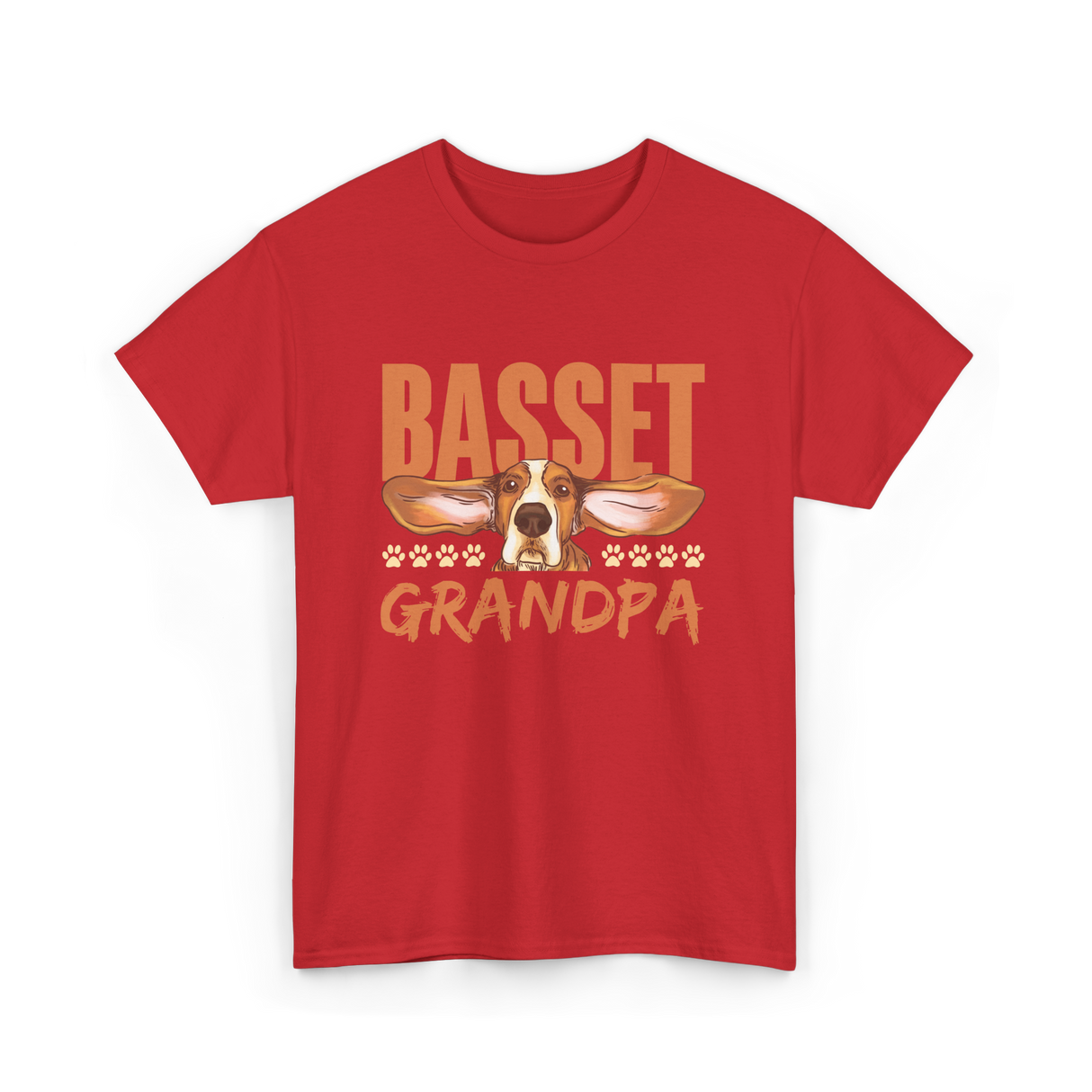 Basset Grandpa Basset Hound T-Shirt - Red